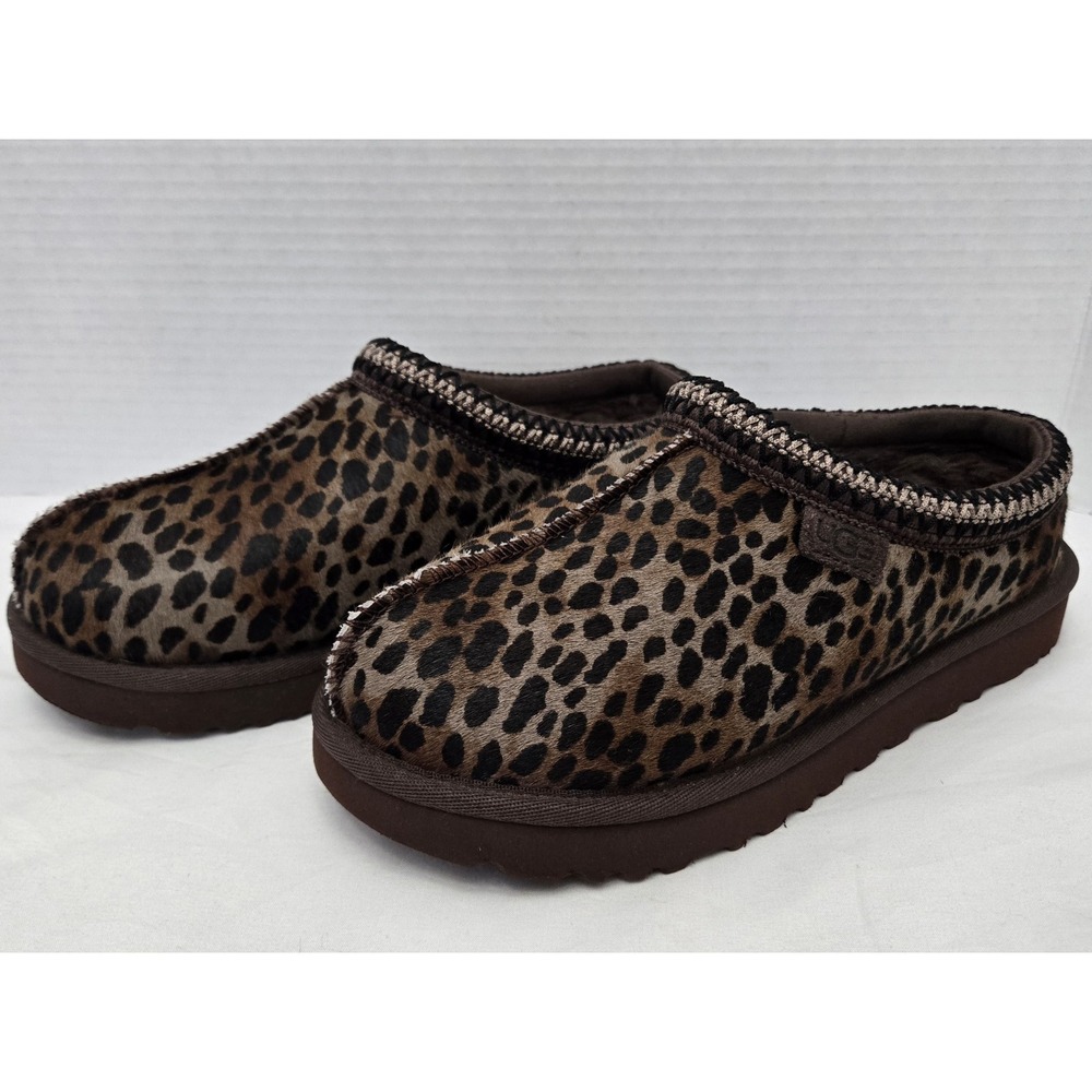 Rare/Sold Out UGG Tasman Caspian Leopard Calf Hair Burnt Cedar Pristine Size 7